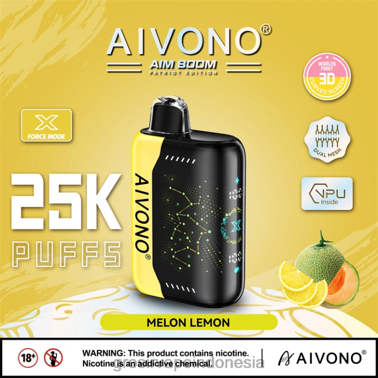 Grosir Vape Sidoarjo FL6F4348 Aivono AIM BOOM 25000 melon-lemon