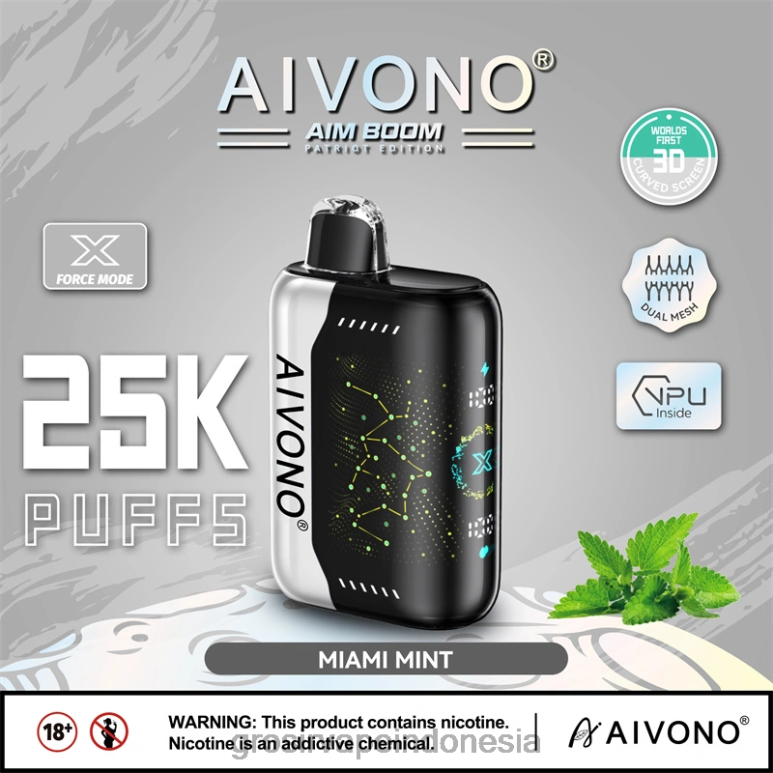 Vape Indonesia Bandung FL6F4349 Aivono AIM BOOM 25000 miami mint