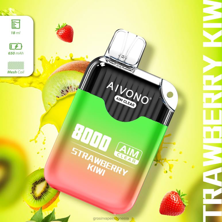 Vape Indonesia Online FL6F4210 Aivono AIM CLEAR 8000 stroberi kiwi