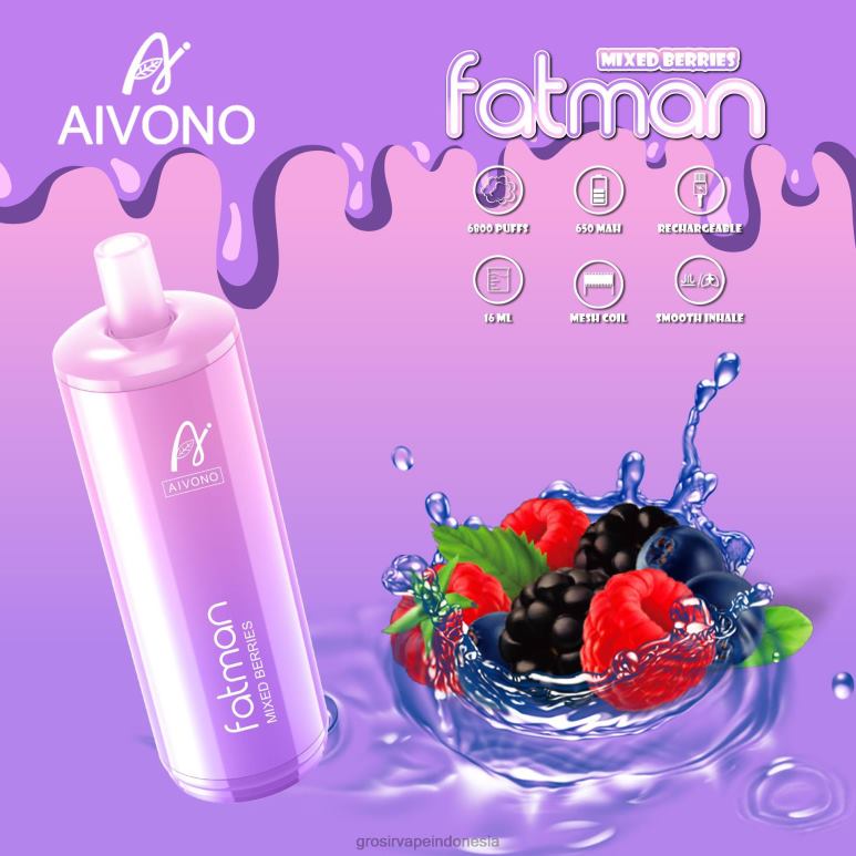 Grosir Liquid Vape FL6F427 Aivono FATMAN 6800 buah beri campur