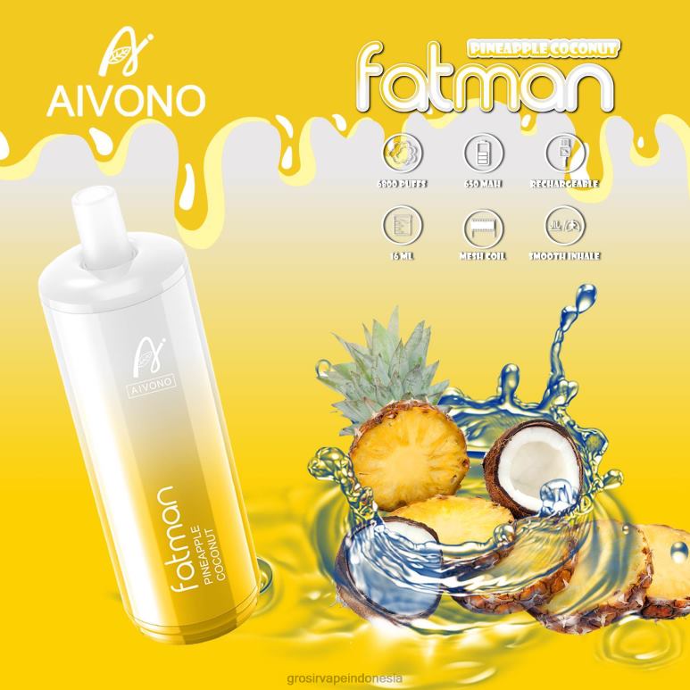 Vape Indonesia Bandung FL6F429 Aivono FATMAN 6800 kelapa nanas