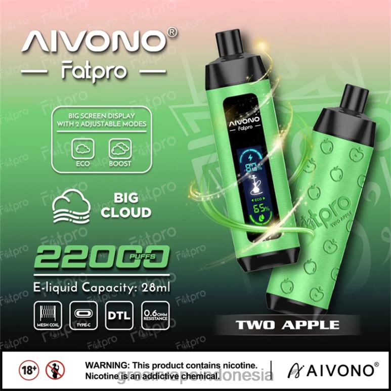 Grosir Vape Indonesia FL6F41 Aivono Fatpro 22000 dua apel