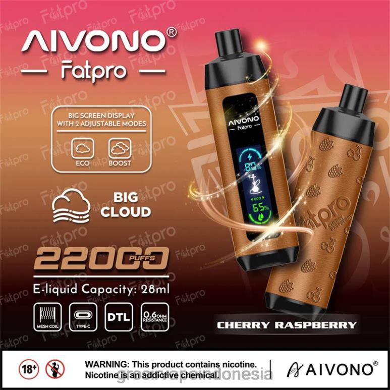 Grosir Vape Medan FL6F44 Aivono Fatpro 22000 raspberry ceri