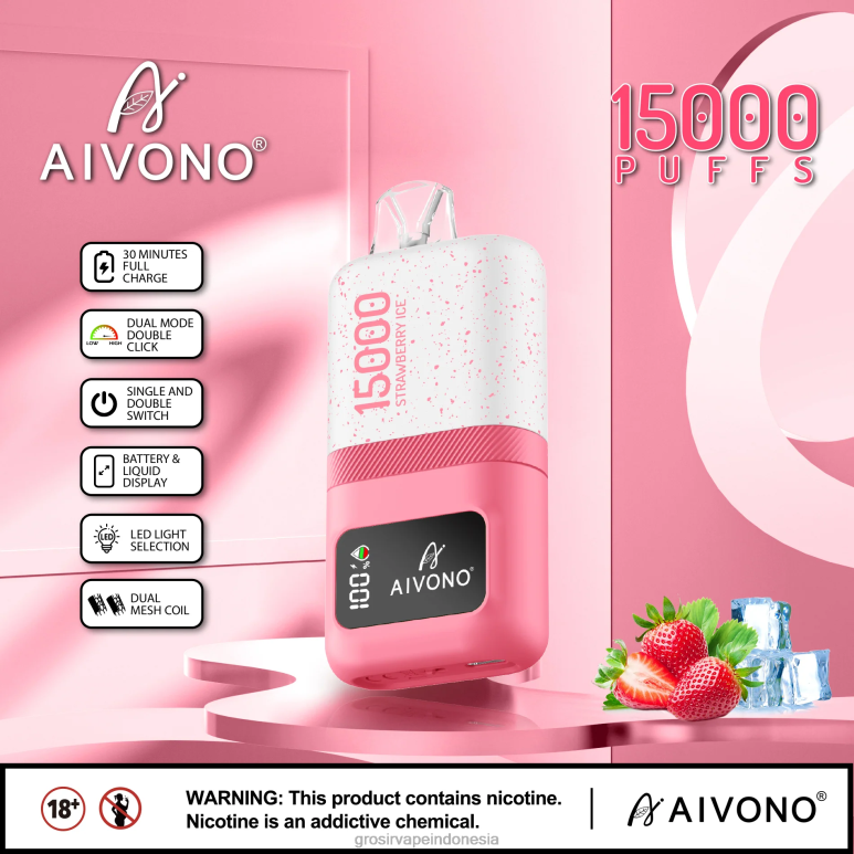 Grosir Vape Indonesia FL6F471 Aivono AIM magic 15000 es stroberi