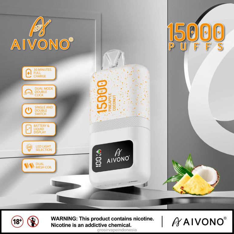 Grosir Vape Termurah FL6F472 Aivono AIM magic 15000 kelapa nanas