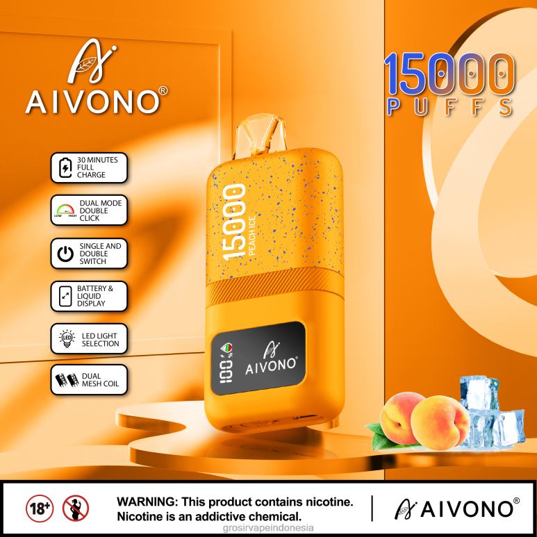 Vape Indonesia Bandung FL6F459 Aivono AIM magic 15000 es persik