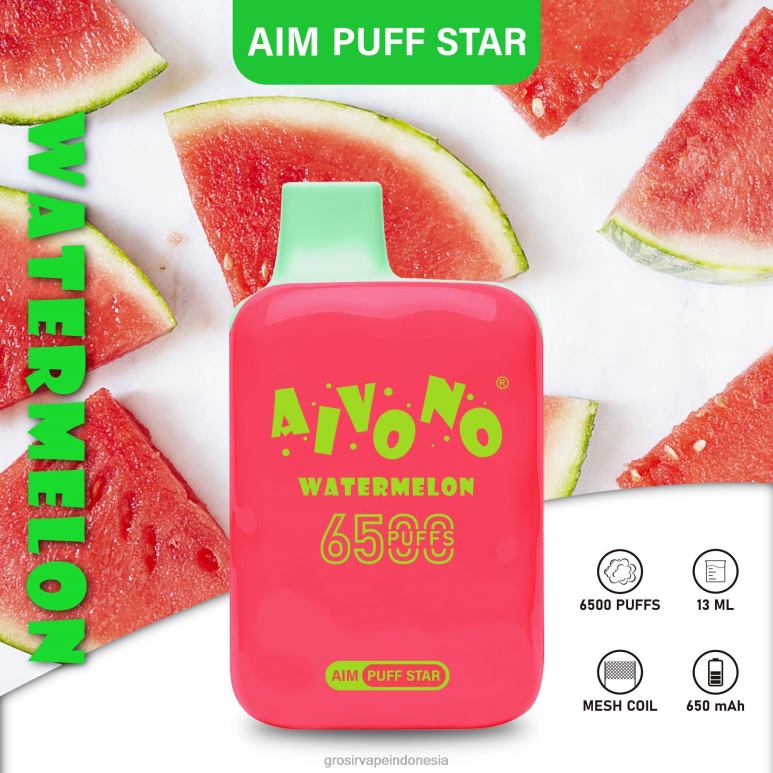 Grosir Vape Indonesia FL6F4291 Aivono AIM PUFF STAR 6500 semangka