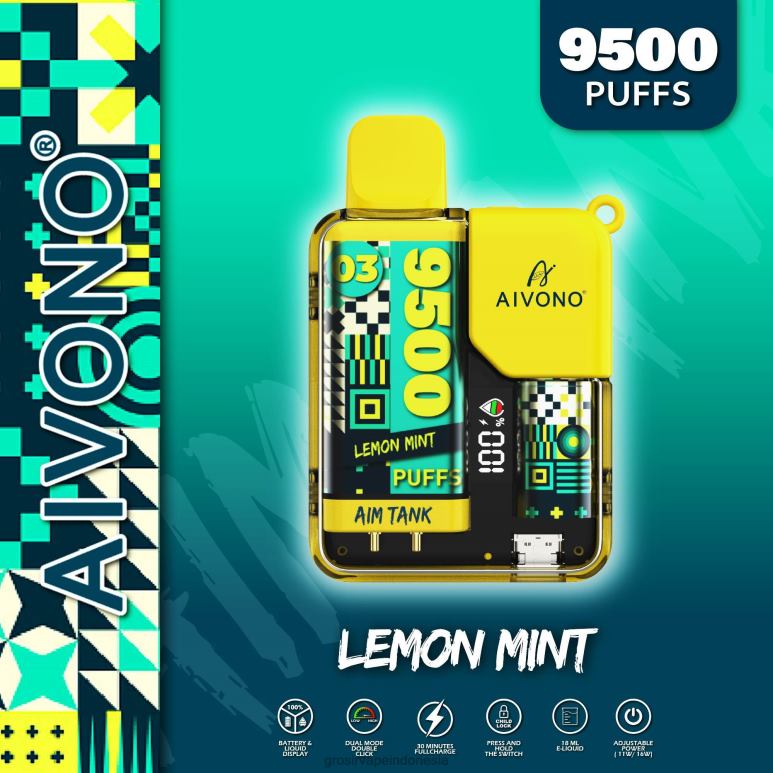 Grosir Vape Jakarta FL6F435 Aivono AIM TANK 9500 lemon mint