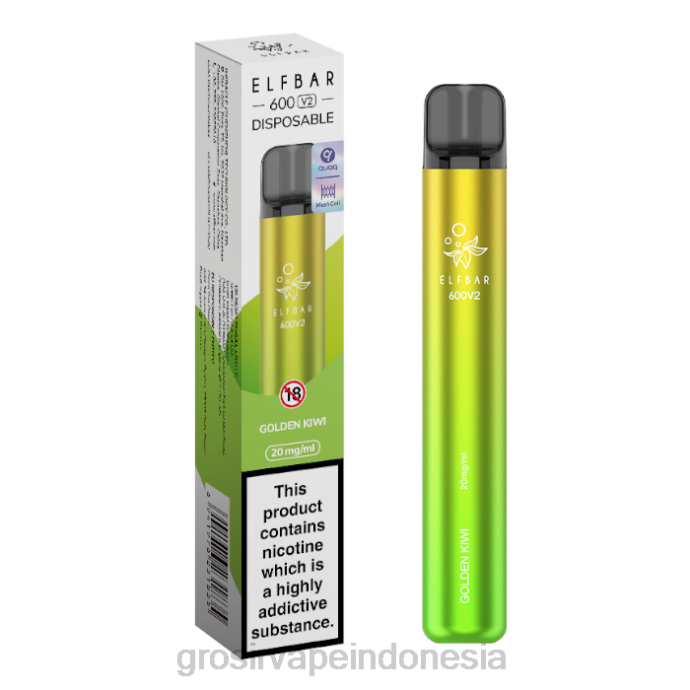 grosir vape store | 0LVV283 kiwi emas ELFBAR 600V2 20mg