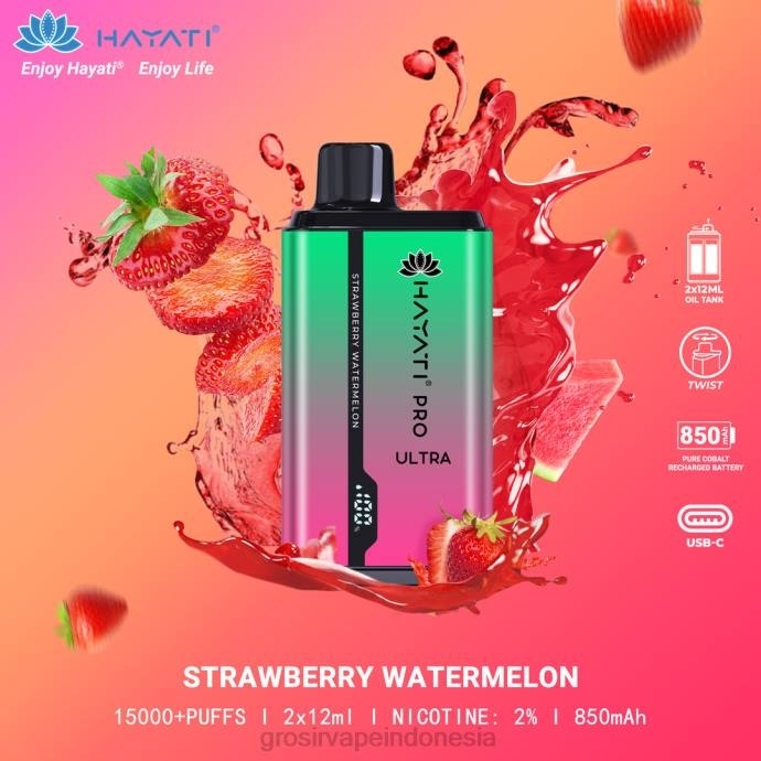 grosir vape pekanbaru | 0LVV216 semangka stroberi Hayati Pro Ultra